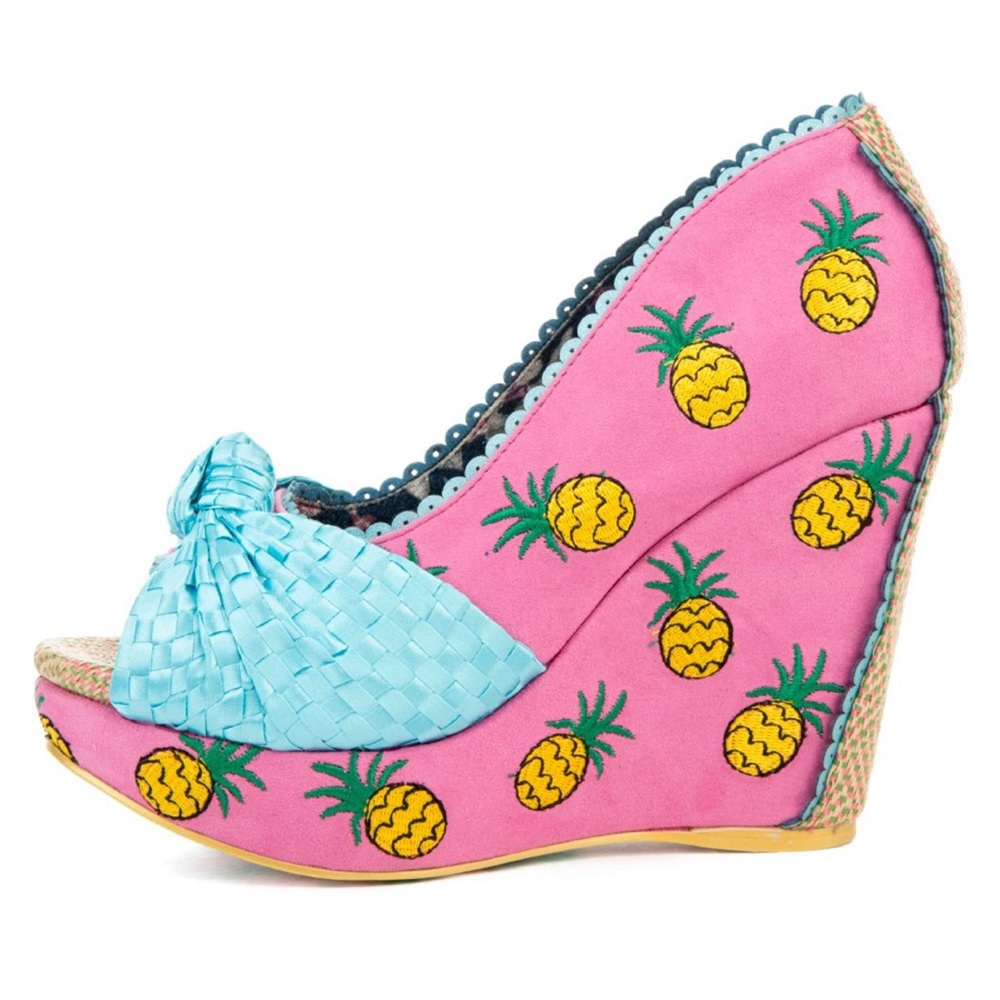 Irregular Choice Pink and Blue Pineapple Wedges
